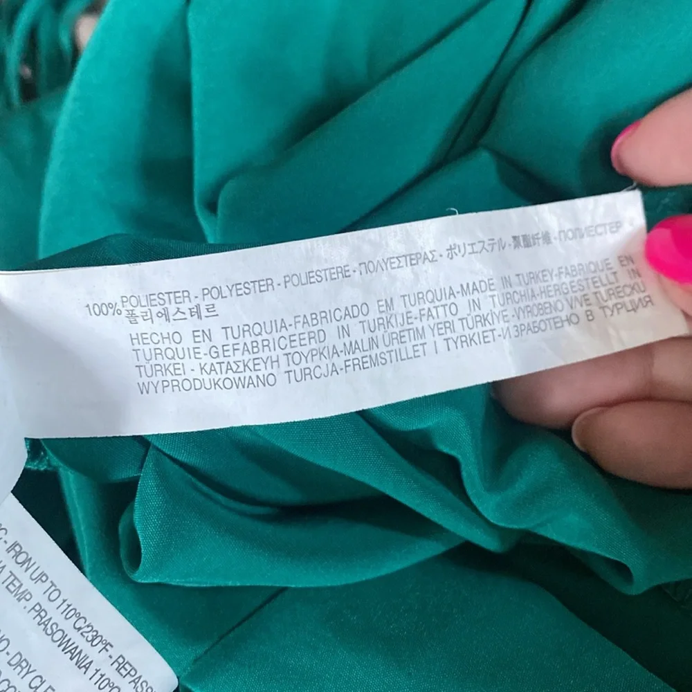 🌷 Zara Fringe Detail Green Mini Dress Size XS - Picture 8 of 10